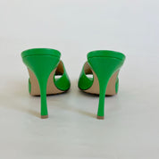 Bottega Veneta Green Square Toe Stretch Mule, 39.5