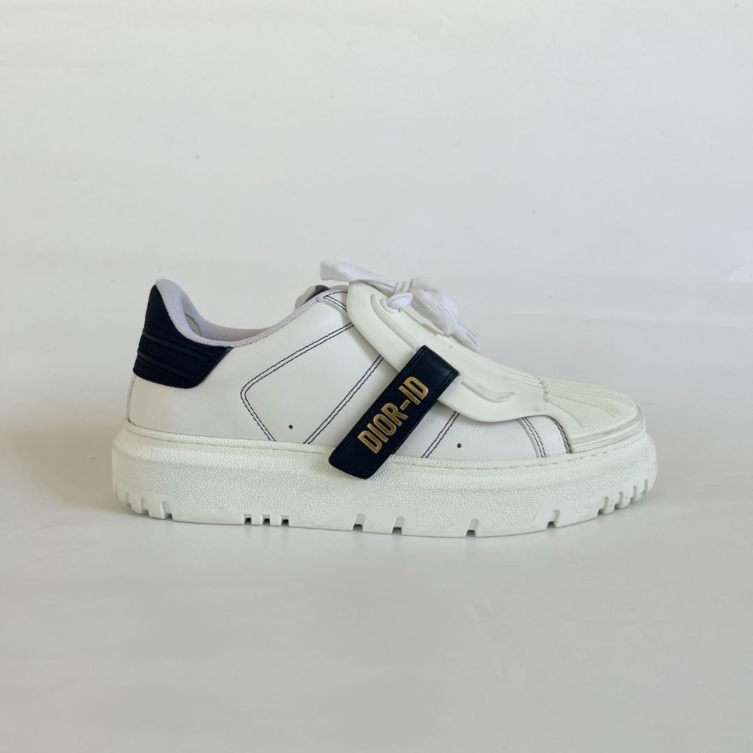 Dior White Leather DIOR-ID Sneakers, 38.5 - BOPF | Business of