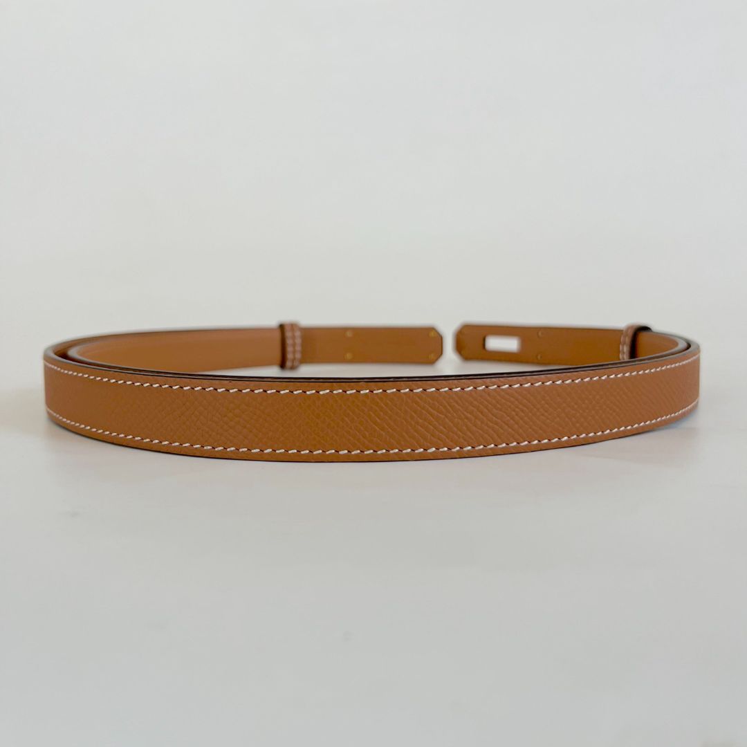 Hermes Etoupe Epsom Leather Kelly Belt GHW at 1stDibs