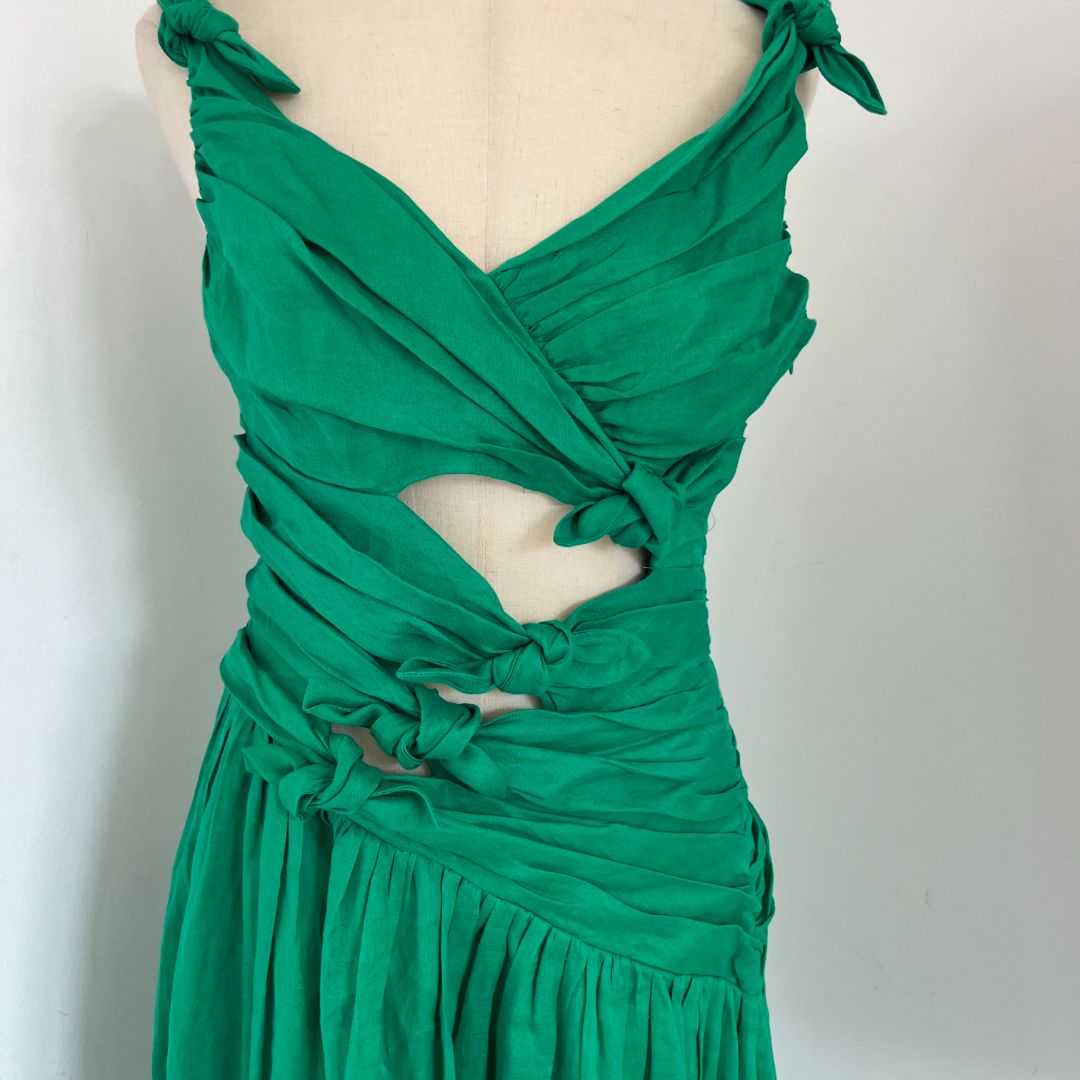 Zimmermann Tiggy ruched linen midi dress - BOPF | Business of Preloved Fashion Zimmermann Tiggy ruched linen midi dress - BOPF | Business of Preloved Fashion