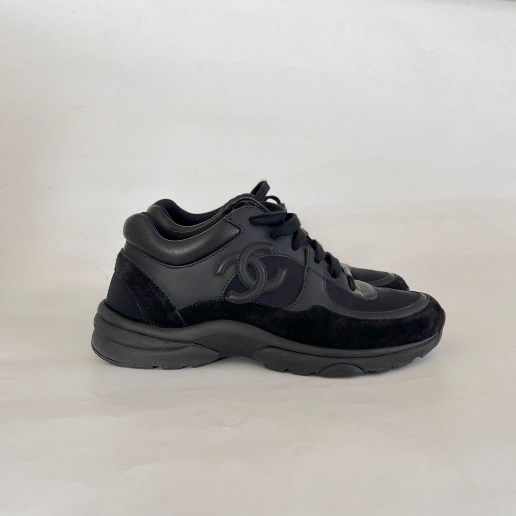 Chanel Black CC Low-Top Sneakers with CC, 38 - BOPF | Business of