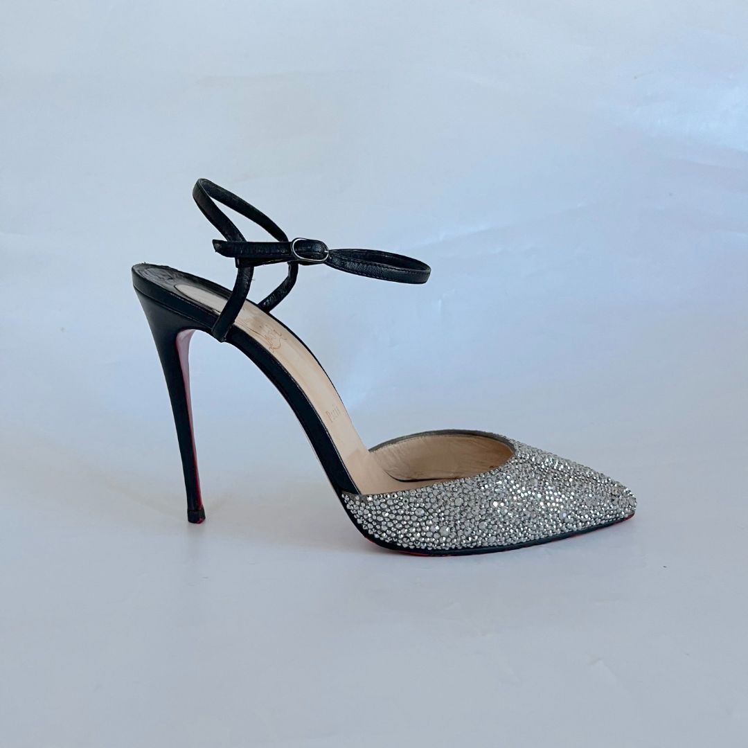 Christian Louboutin Silver and Black Fashion Sandals s-l400.jpg main image 2
