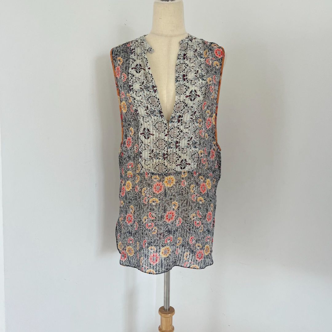 Isabel Marant printed transparent sleeveless long shirt