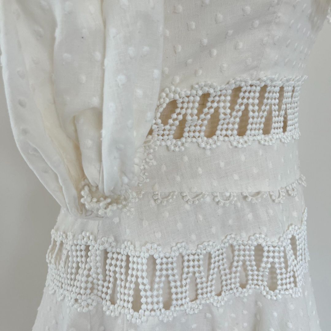 Zimmermann white off-shoulder mini embroidered dress - BOPF | Business of Preloved Fashion Zimmermann white off-shoulder mini embroidered dress - BOPF | Business of Preloved Fashion