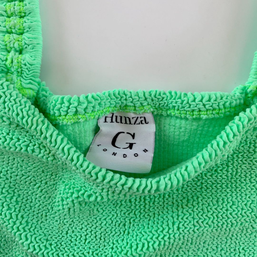 Hunza G lime green stretchy mini dress - BOPF | Business of Preloved Fashion Hunza G lime green stretchy mini dress - BOPF | Business of Preloved Fashion