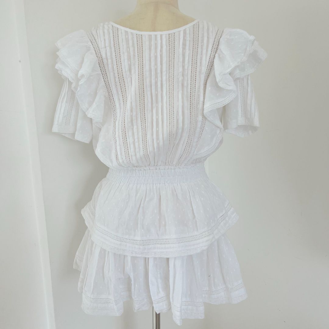 LoveShackFancy white embroidered mini dress