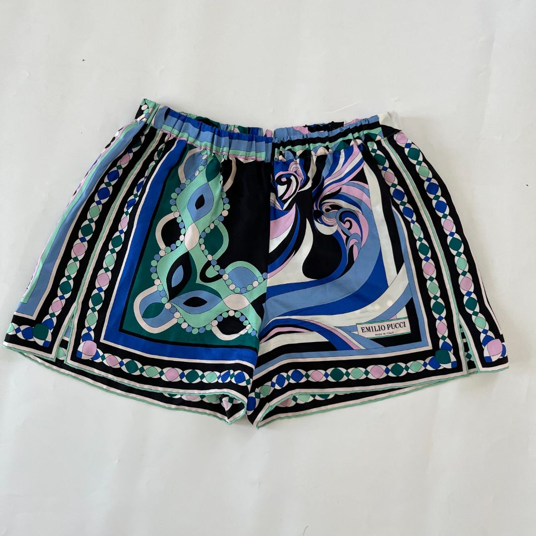 Emilio Pucci printed silk mini shorts BOPF Business of Preloved Fashion