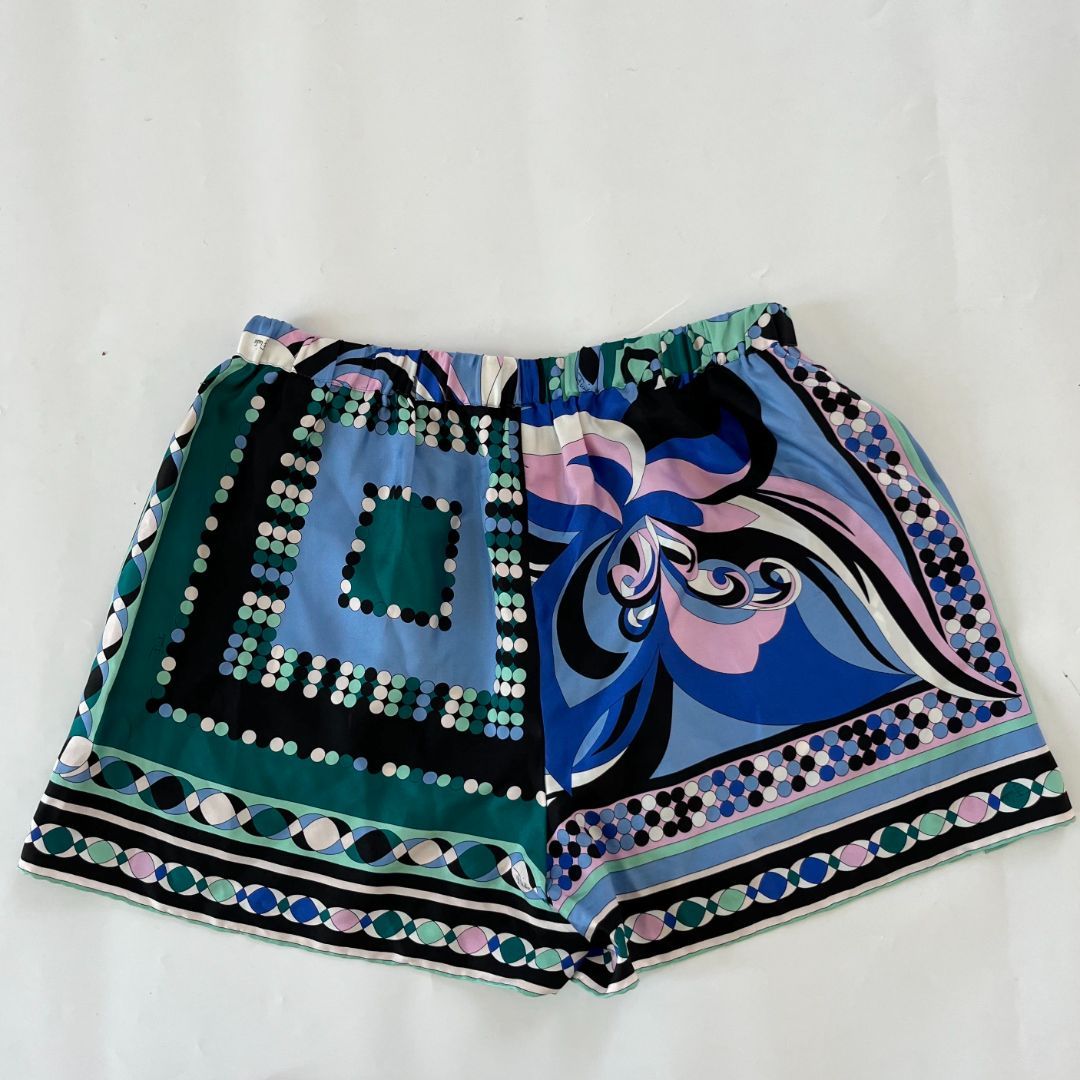 Emilio Pucci printed silk mini shorts