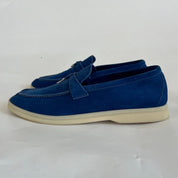 Loro Piana Summer Charms Walk Suede Loafers, 42