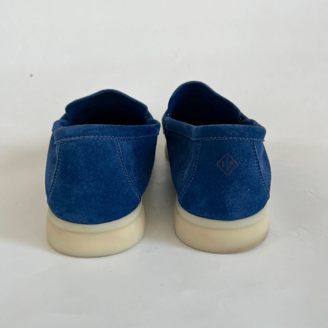 Loro Piana Summer Charms Walk Suede Loafers, 42