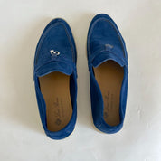 Loro Piana Summer Charms Walk Suede Loafers, 42