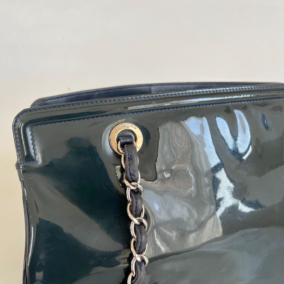 Chanel Navy Blue CC Lipstick Tote Bag