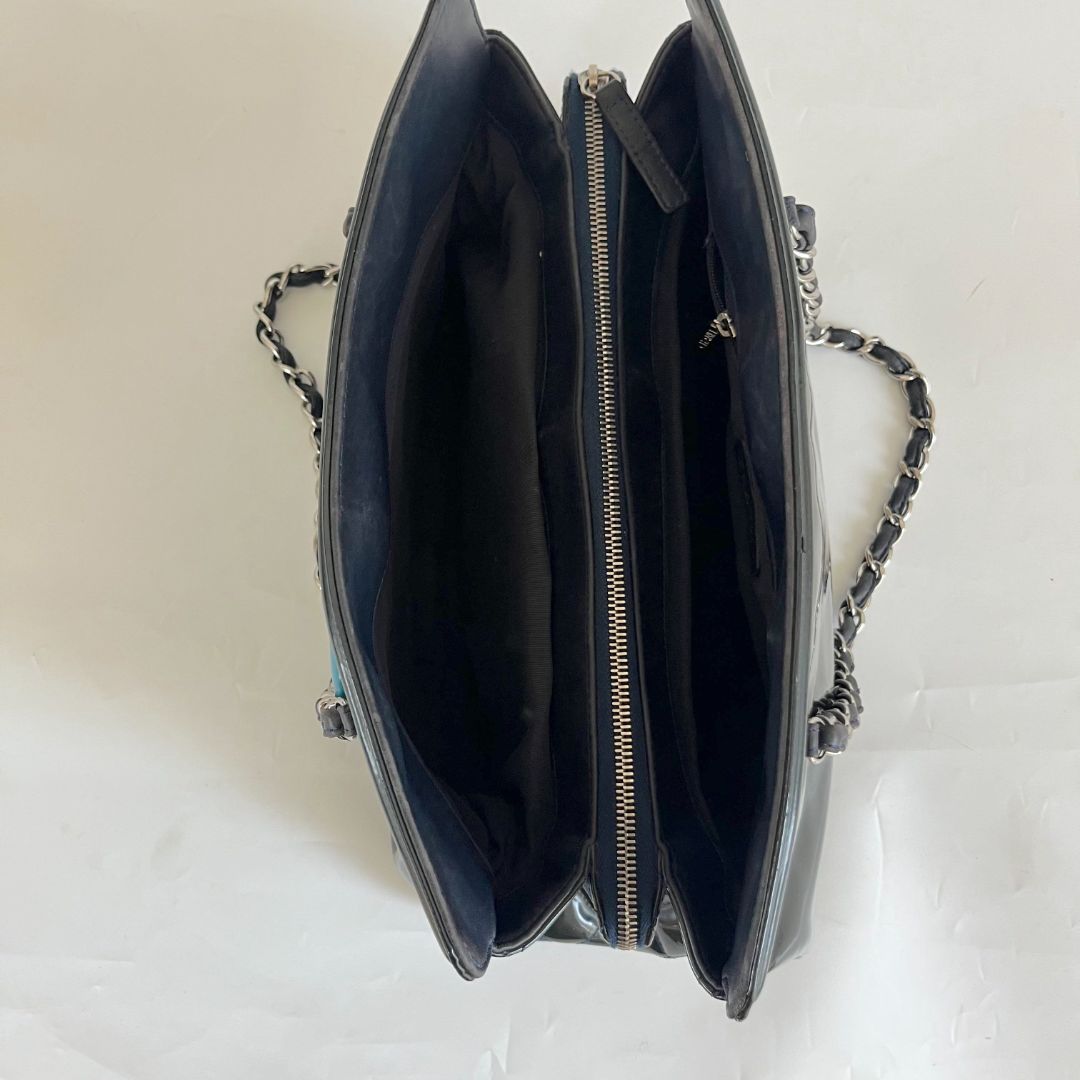 Chanel Navy Blue CC Lipstick Tote Bag