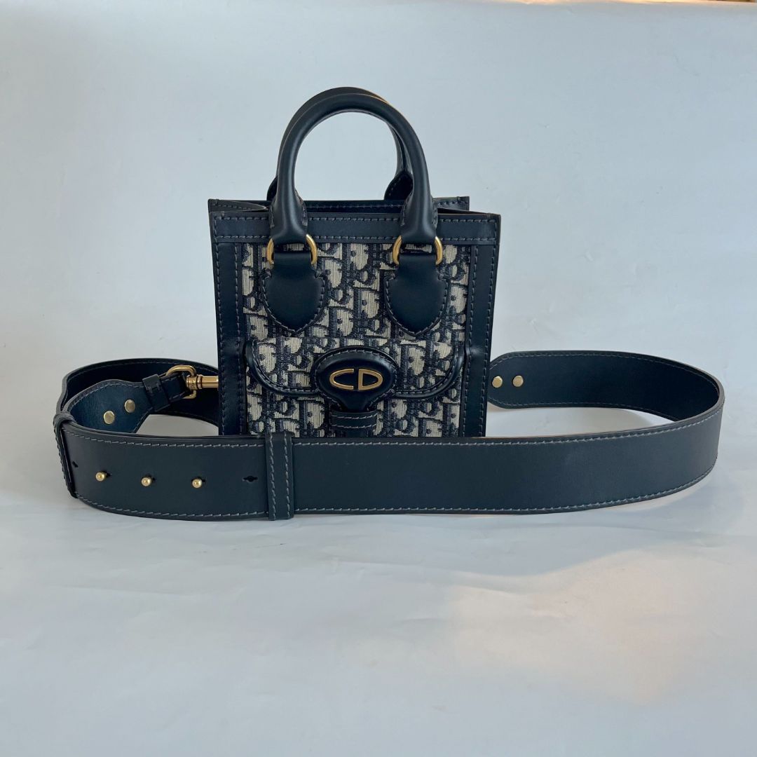 Christian Dior Oblique Mini Tote Bag Blue