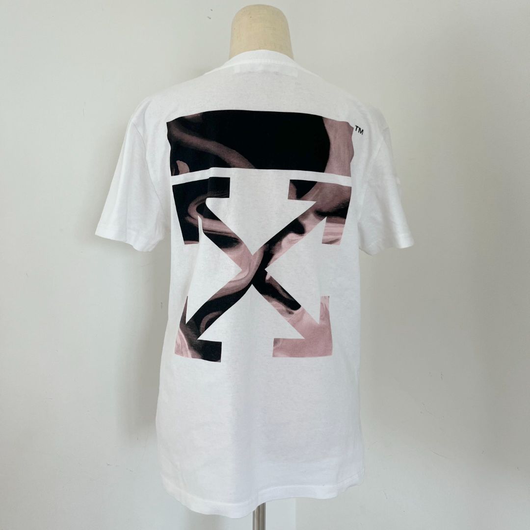 Off-White White T Shirt with X Logo on Back