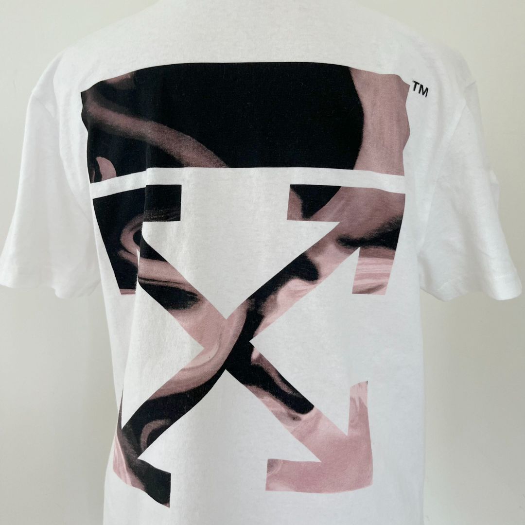 Off-White White T Shirt with X Logo on Back