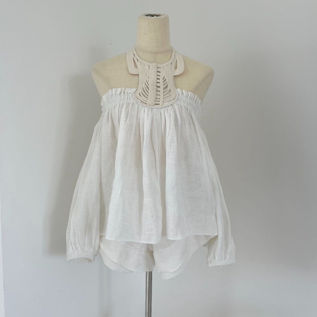 Isabel Marant white two piece linen set runway piece