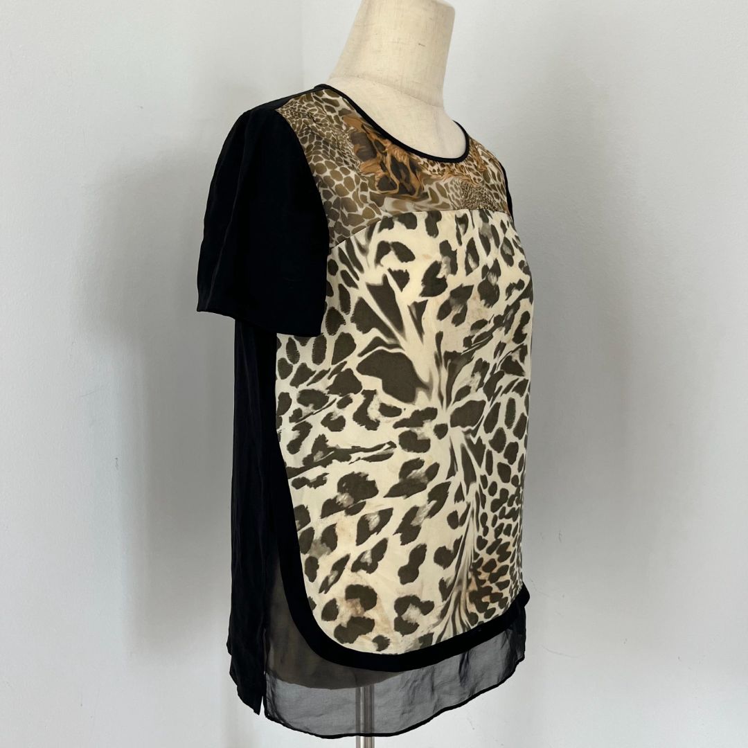 Diane von Fürstenberg leopard print shirt with matching shorts