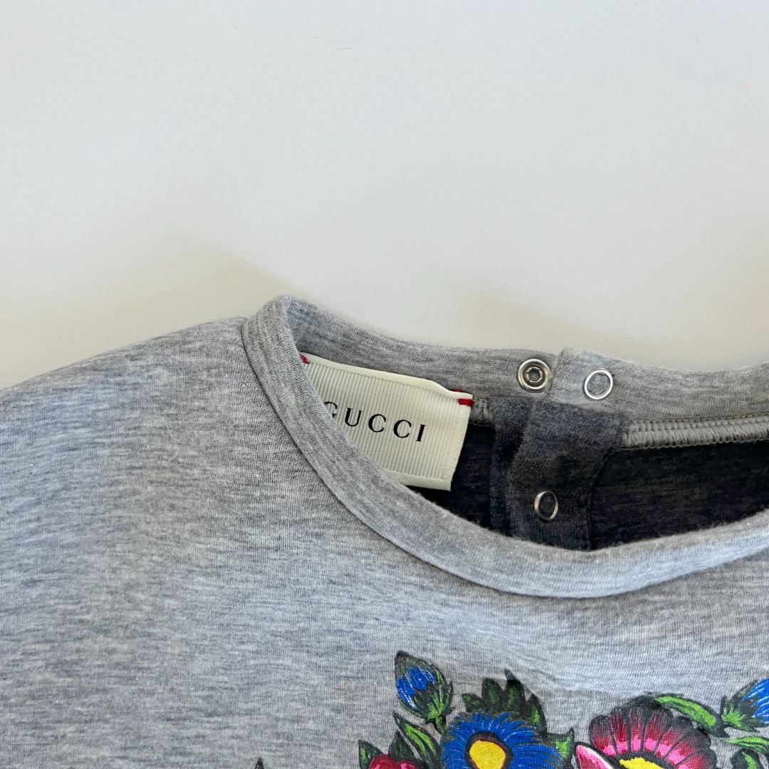 Gucci grey children tiger floral printed sweater