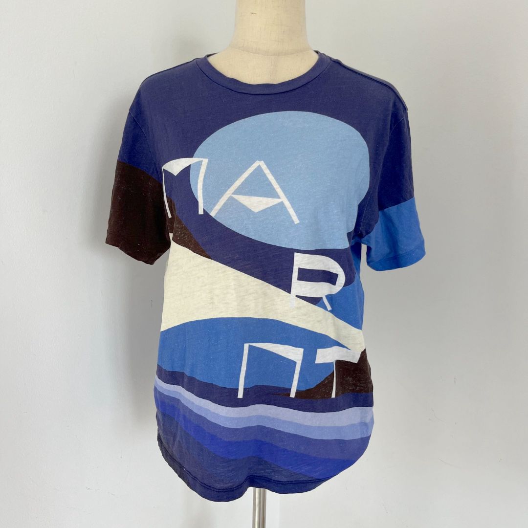 Isabel Marant blue cotton printed t shirt