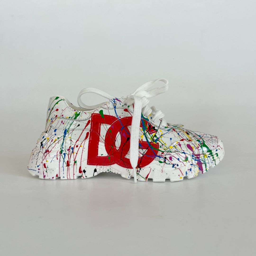 Dolce & Gabbana white DG children sneakers, size 32