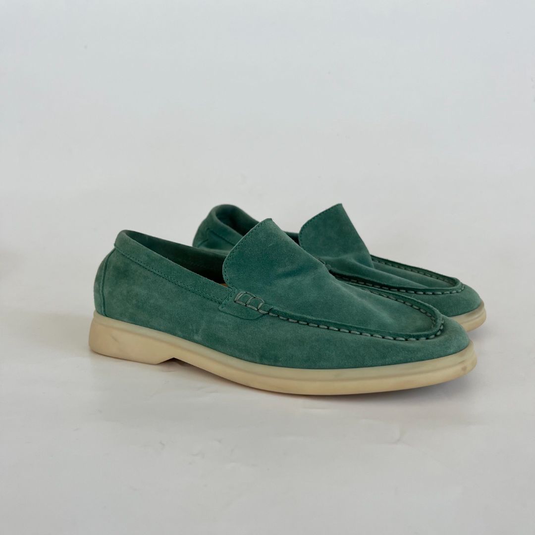 Loro Piana Summer Charm Walk Loafers for kids, light green size 33