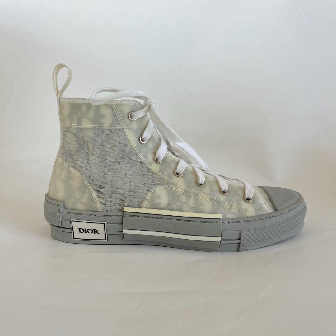 Dior grey high top B23 lace up sneakers, 41