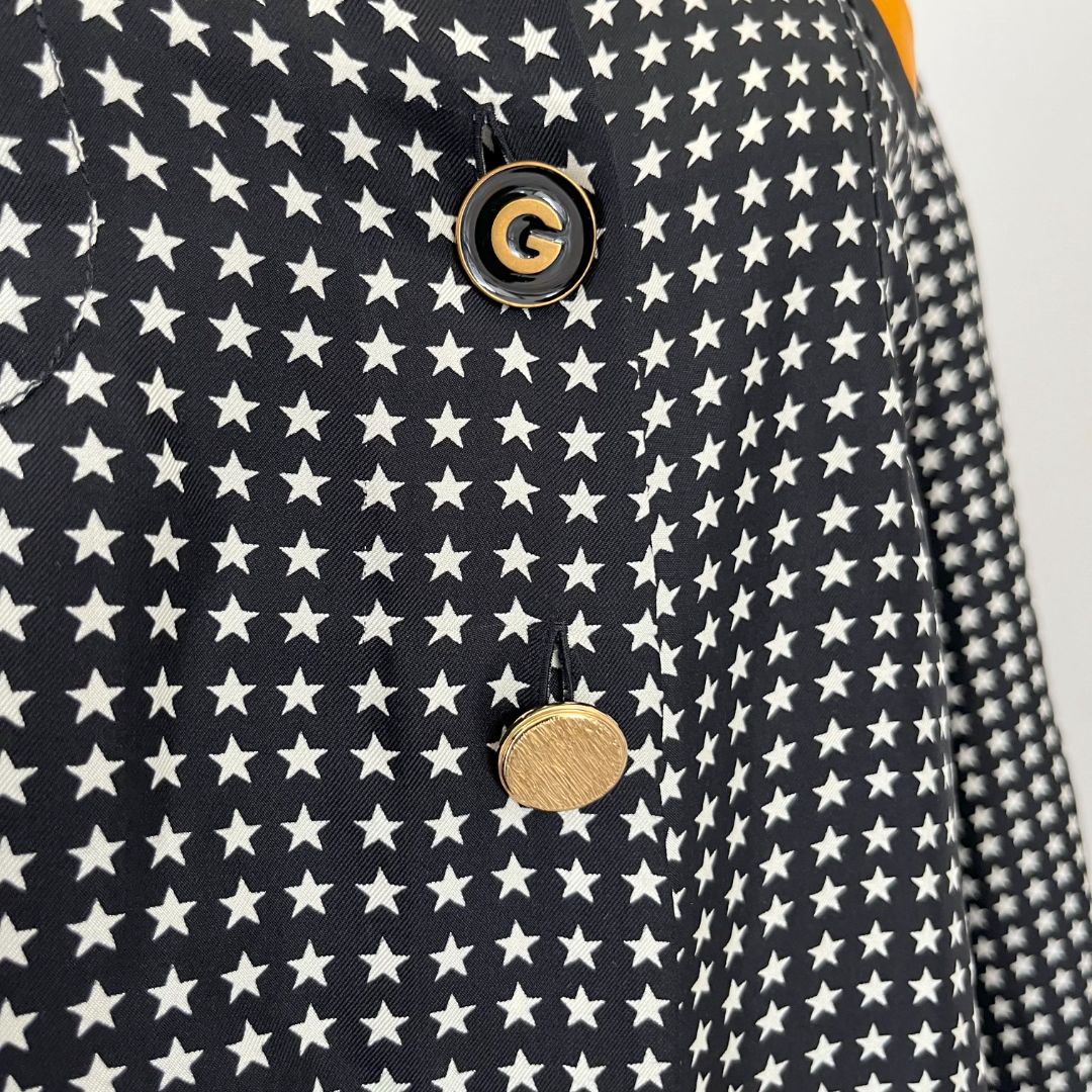 Gucci black silk star printed shirt