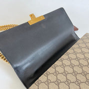 Gucci Black/Brown GG Supreme Coated Canvas Padlock Shoulder Bag