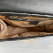 Gucci Black/Brown GG Supreme Coated Canvas Padlock Shoulder Bag