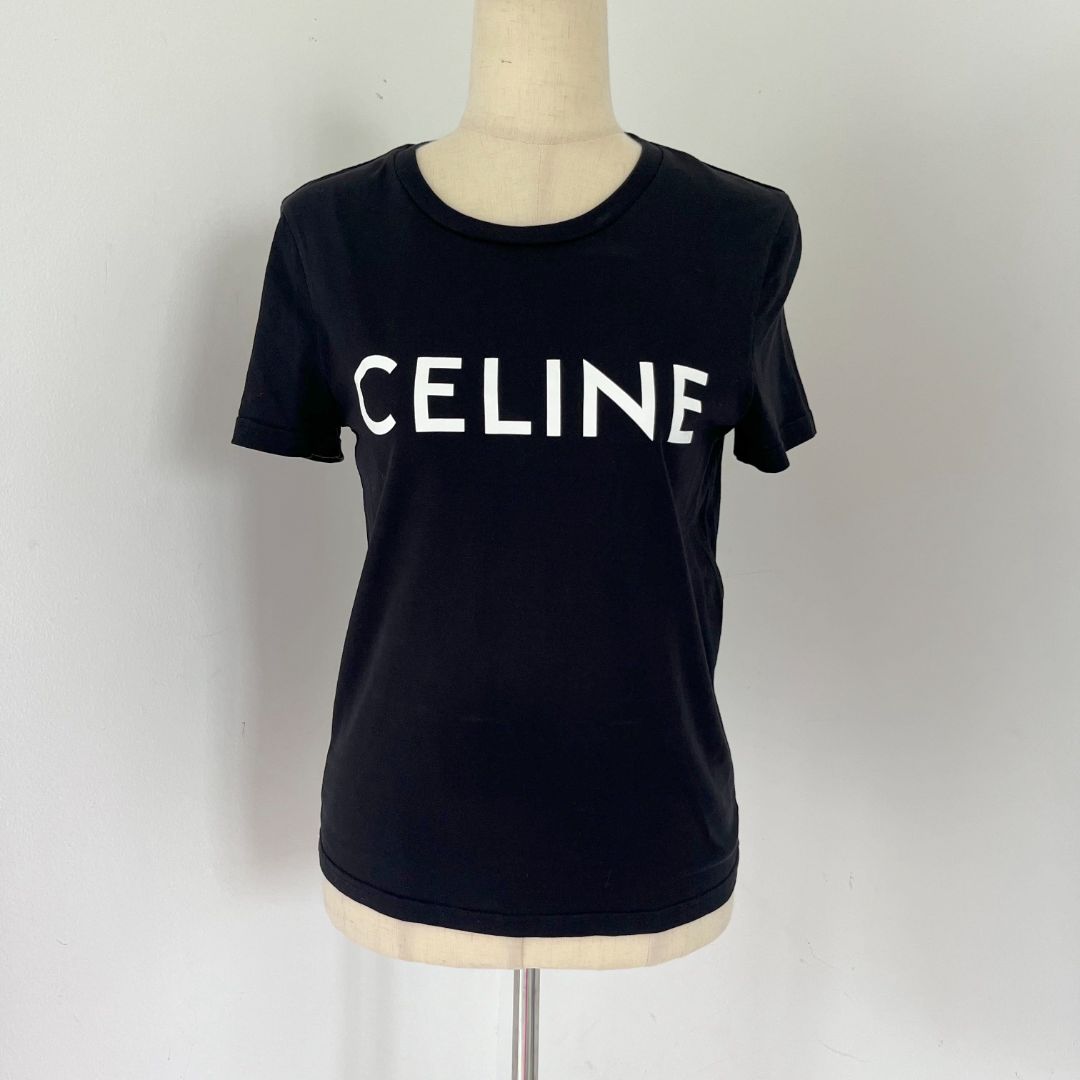Celine black logo t shirt