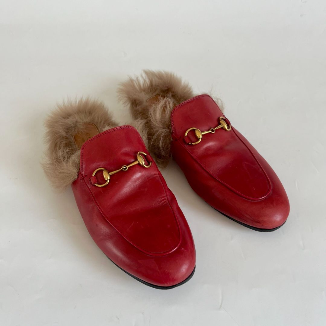 Gucci leather Princetown Backless Loafers, 39