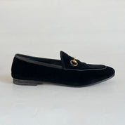 Gucci black velvet Jordaan loafer, 38.5