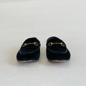 Gucci black velvet Jordaan loafer, 38.5