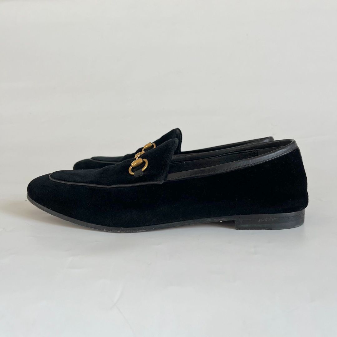 Gucci black velvet Jordaan loafer, 38.5