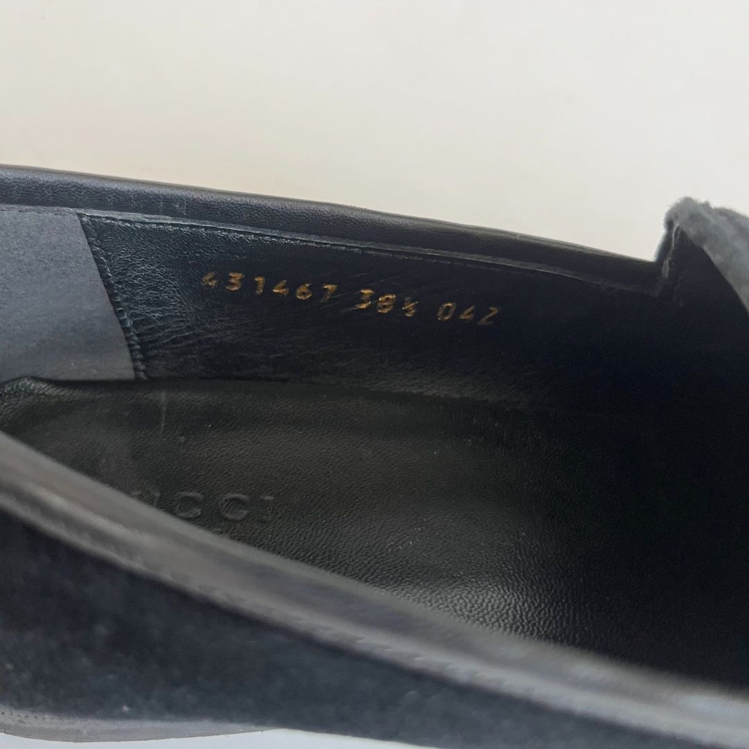 Gucci black velvet Jordaan loafer, 38.5