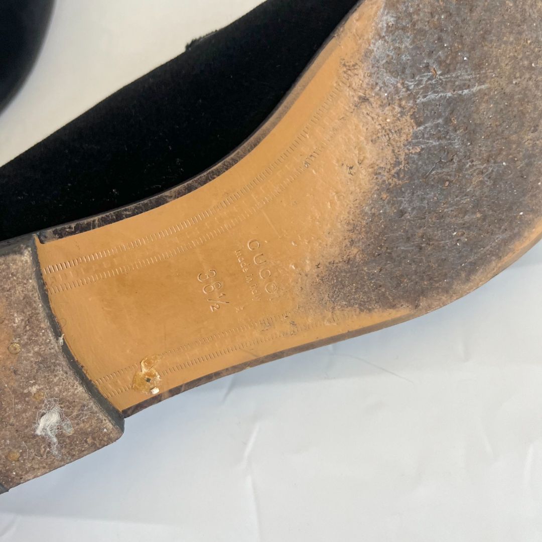 Gucci black velvet Jordaan loafer, 38.5