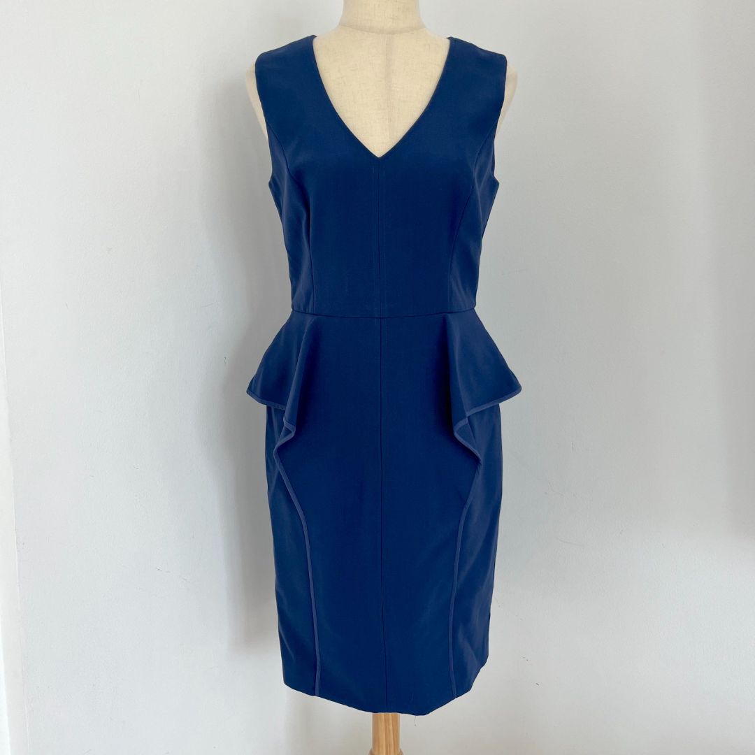 Halston Hertiage navy blue sleeveless dress