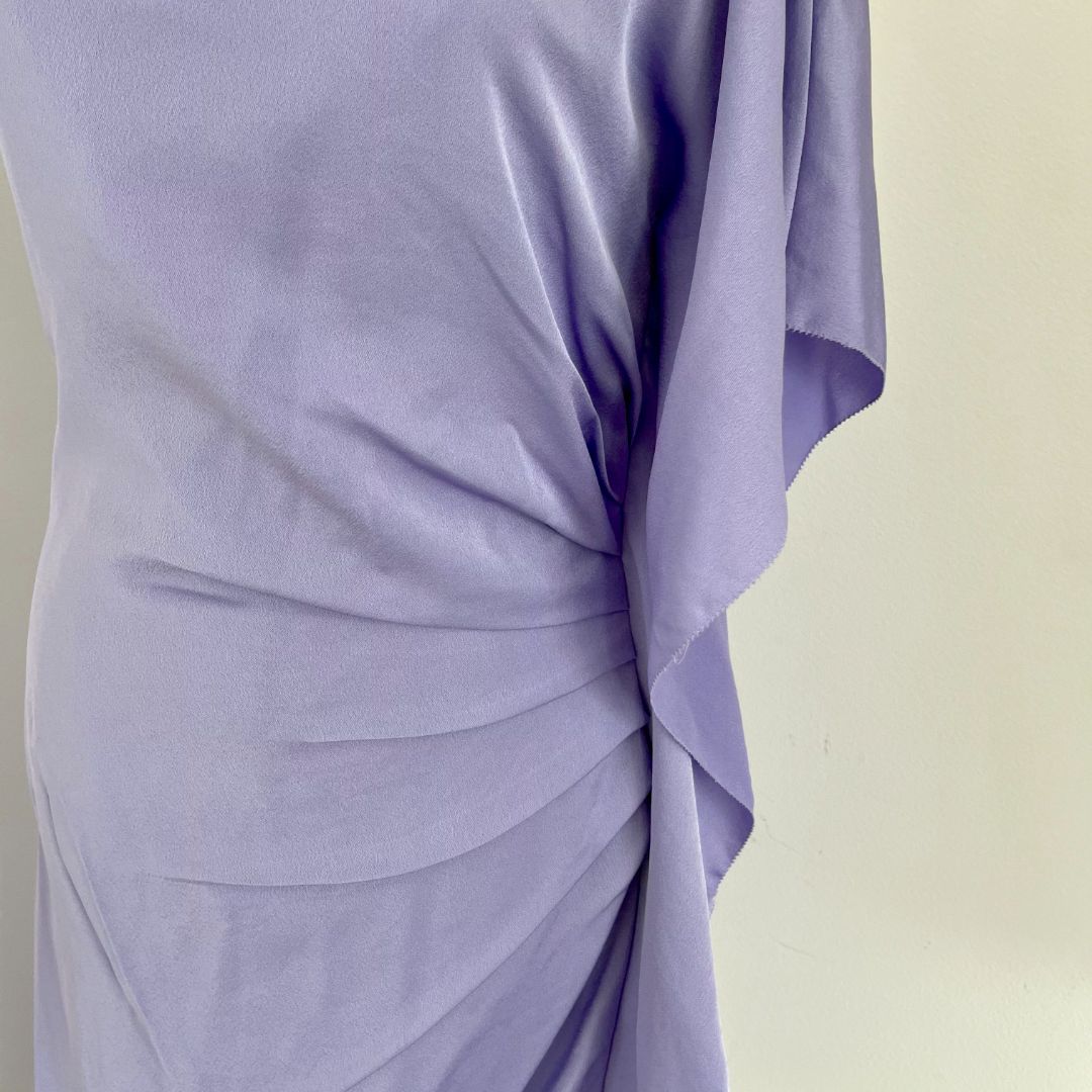 LK Bennett lavender pleated detail dress