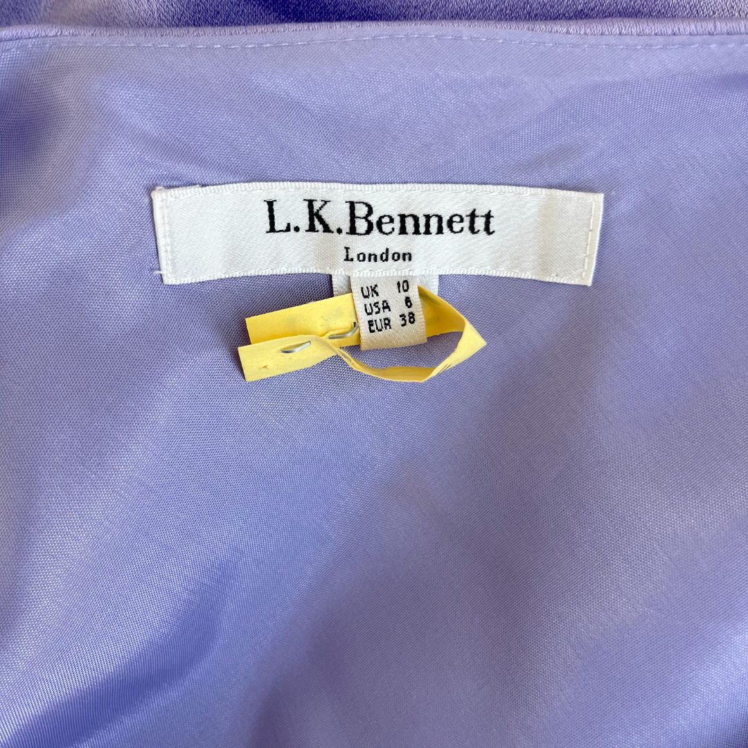 LK Bennett lavender pleated detail dress