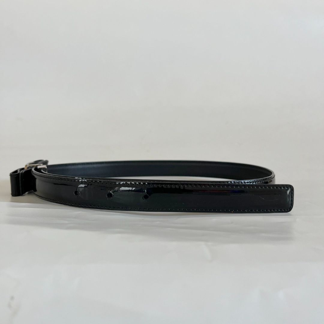 Salvatore Ferragamo viva black patent leather belt