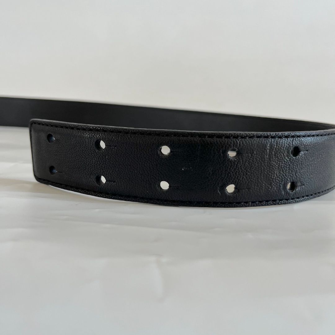 Moschino Gold Logo Leather Belt