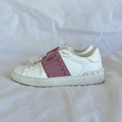Valentino White/Purple Rockstud Lace Up Sneaker, Shoes