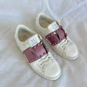 Valentino White/Purple Rockstud Lace Up Sneaker, Shoes
