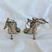 Sam Edelman Grey/Black Python Skin Anke Strap Sandals