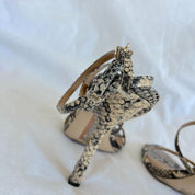 Sam Edelman Grey/Black Python Skin Anke Strap Sandals