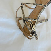 Sam Edelman Grey/Black Python Skin Anke Strap Sandals