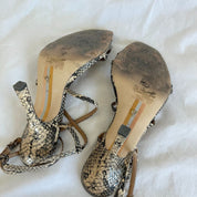 Sam Edelman Grey/Black Python Skin Anke Strap Sandals