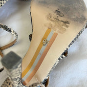 Sam Edelman Grey/Black Python Skin Anke Strap Sandals