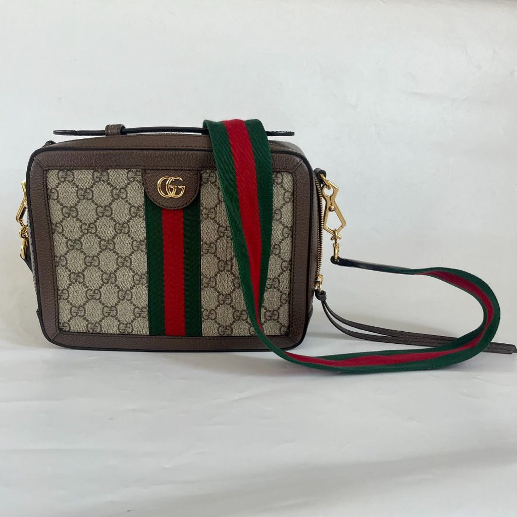 Gucci （グッチ）Medium GG Supreme Ophidia Crossbody Brown Ophidia medium messenger bag in grey and black GG Supreme